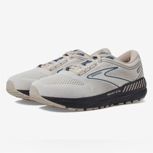 Brooks Beast GTS 23 Men 8 wide Chateau Grey White Sand Blue running gym work out